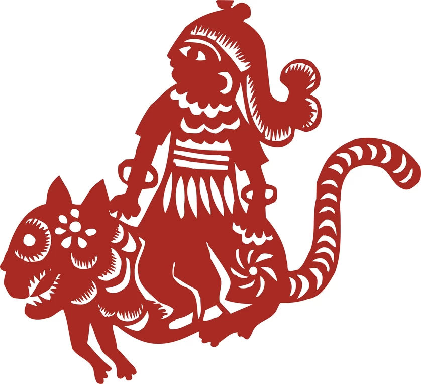 中国风中式传统喜庆民俗人物动物窗花剪纸插画边框AI矢量PNG素材【2181】